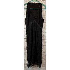 Elie Tahari Black Lace Sleeveless Dress Lined‎ Midi Elegant Size Small